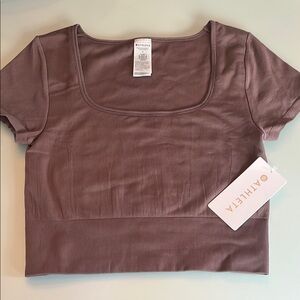 Athleta mauve Ribbed yoga Top